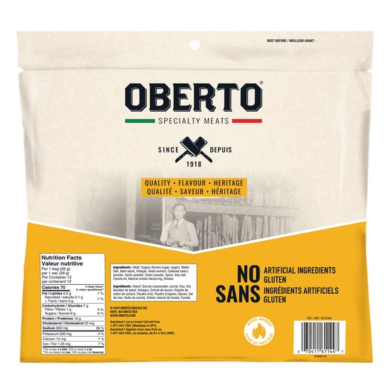 Oberto Original Beef Jerky, 12 × 28 g