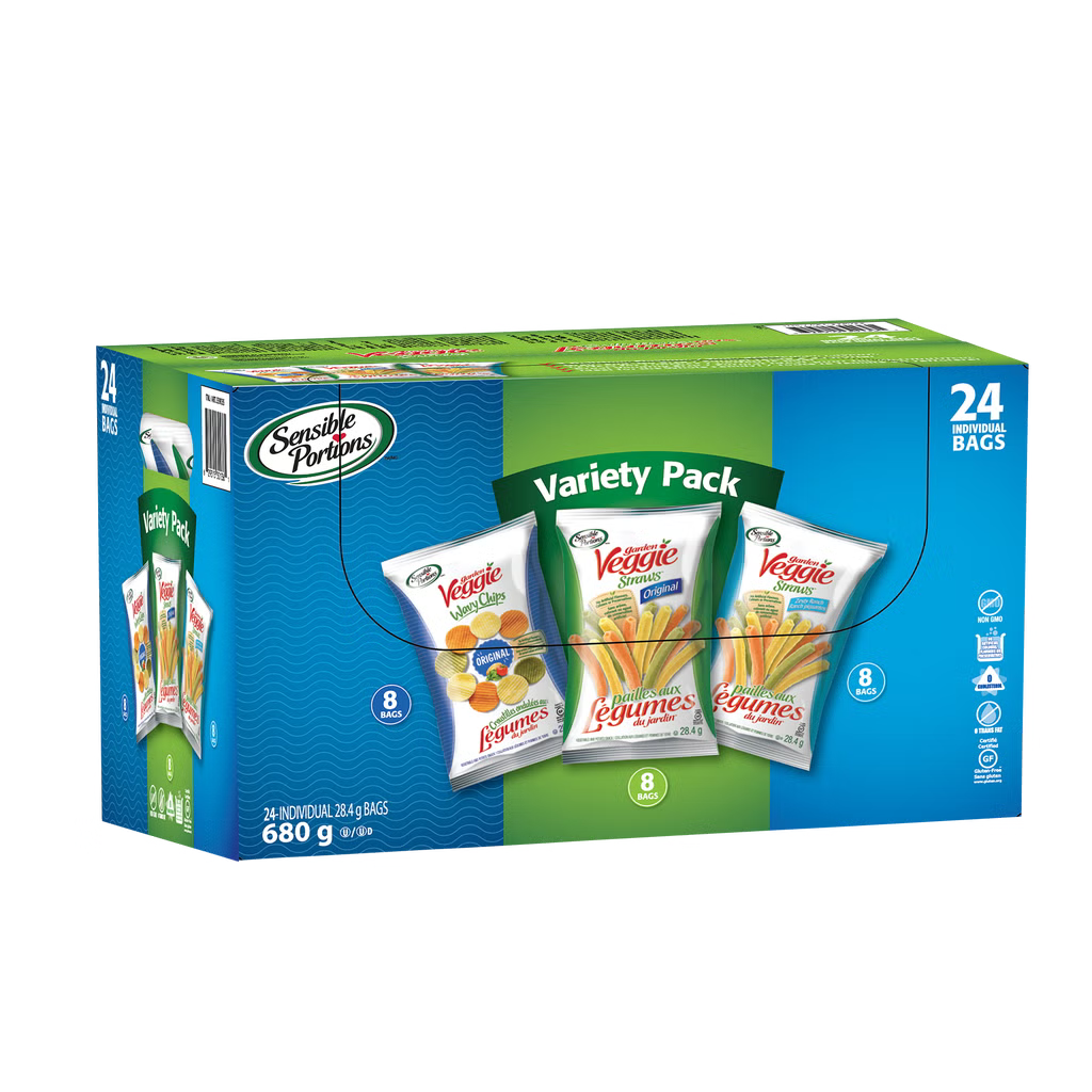 Sensible Portions Garden Veggie Straws Variety Pack 24 × 28 g