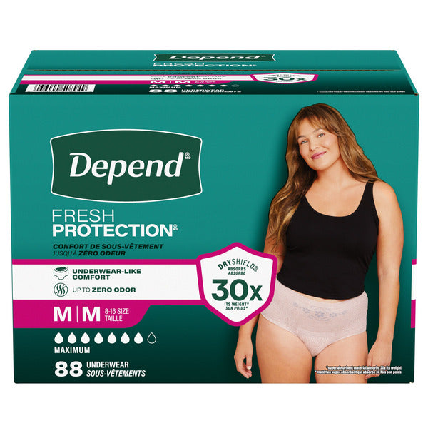 Depend Women's Maximum Absorbency Underwear, Medium