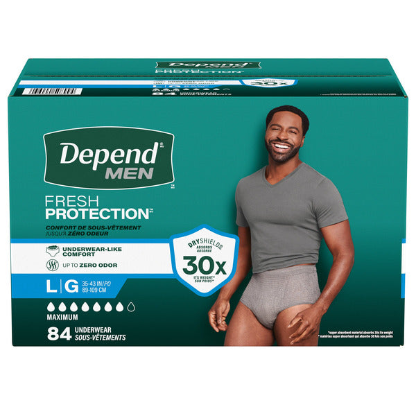Depend Mens Maximum Absorbency Underwear, Large