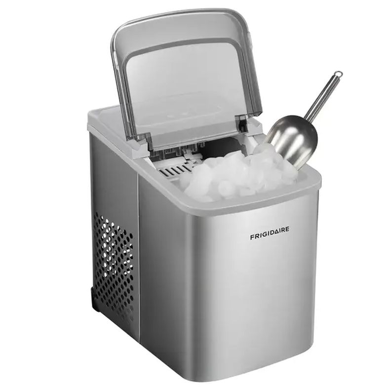 Frigidaire Self-Cleaning Ice Maker, 11.8 kg (26 lb) Capacity – Stainless Steel With Scoop