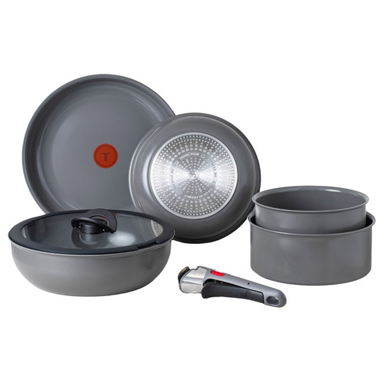 T-fal Ingenio 7-Piece Cookware Set - Gray