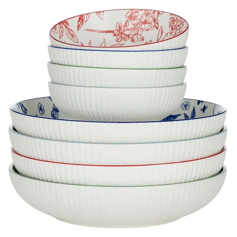 Matte Botanical Bowl Set
