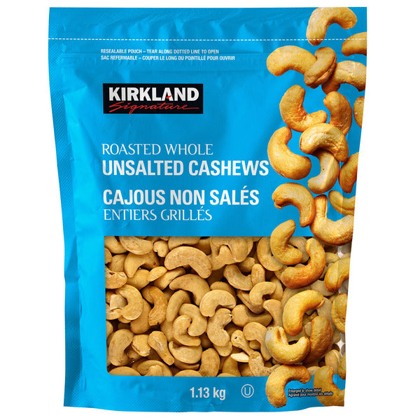 Kirkland Signature Roasted Whole Unsalted Cashews