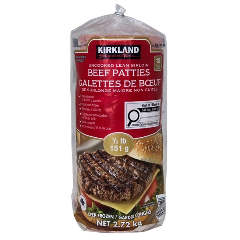 Kirkland Signature Frozen Lean Sirloin Patties
