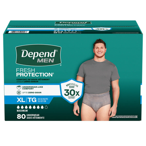 Depend Men's Maximum Absorbency Underwear, Extra Large