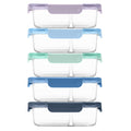 Ello Colour Lock Divided Glass Meal Prep Container 10-Piece Set