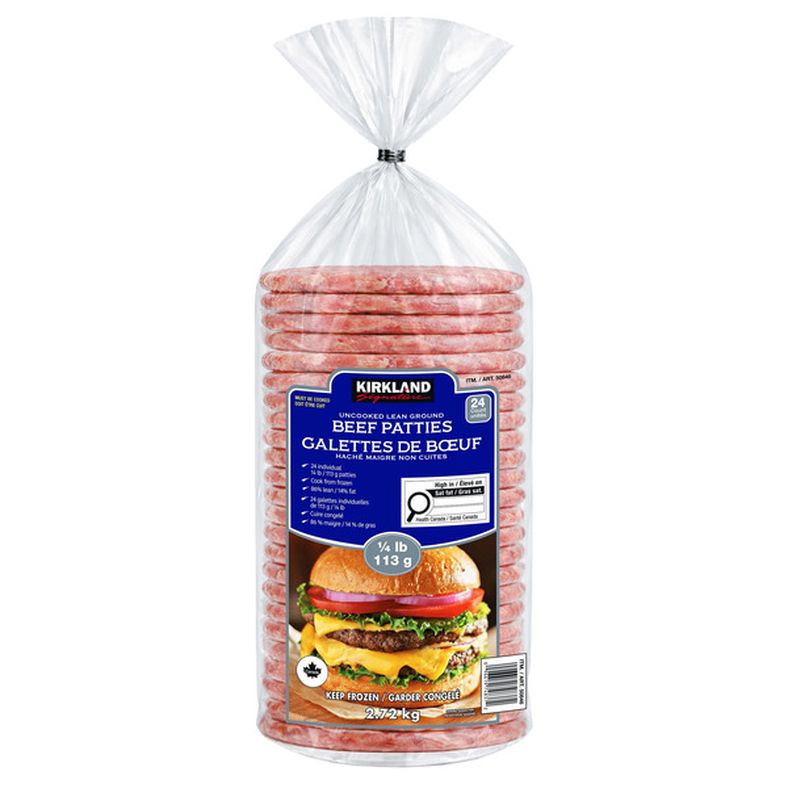 Kirkland Signature Frozen Lean Beef Patties