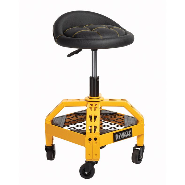 DEWALT Quilted Seat Adjustable Shop Stool with Casters