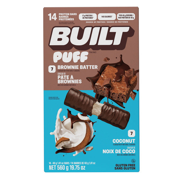 BUILT Brownie Batter & Coconut Puffs Protein Bars