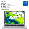 Acer Aspire Lite 16.0-in Laptop, Intel Core 5-120U, 16 GB RAM, 1 TB SSD