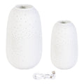 Evergreen LED Porcelain Lantern 2-Piece Set
