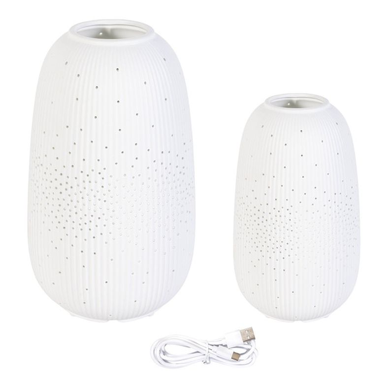 Evergreen LED Porcelain Lantern 2-Piece Set
