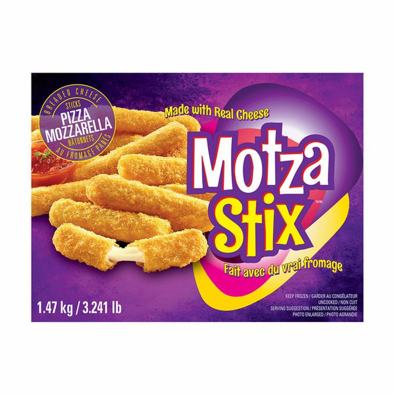 MotzaStix Frozen Breaded Pizza Mozzarella Cheese Sticks