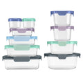 Ello Color Lock Mixed Glass Meal Prep Food Storage 20-Piece Set