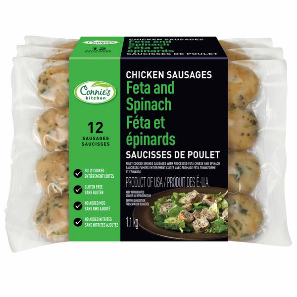 Connies Kitchen Spinach & Feta Chicken Sausage