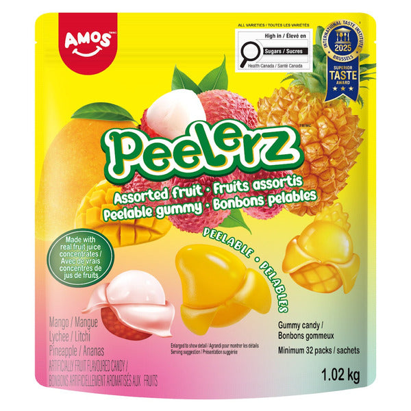 Amos Peelerz Assorted Fruit Peelable Gummies