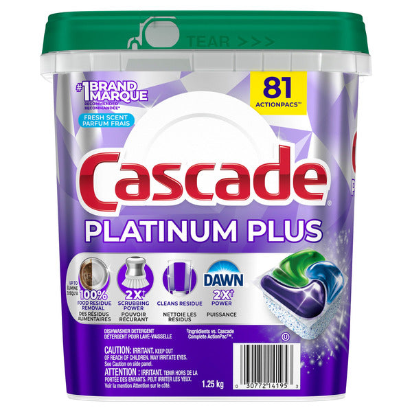 Cascade Platinum Plus ActionPacs Dishwasher Detergent