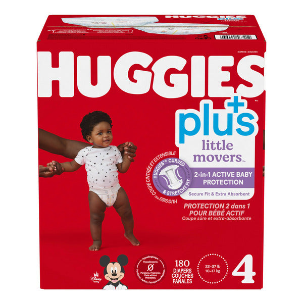 Huggies Little Movers Plus Diapers, Size 4, Pack of 180
