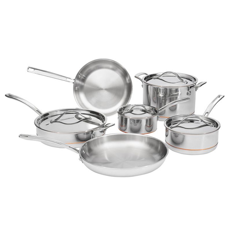Kirkland Signature 10 Piece 5 Ply Clad Stainless Cookware Set