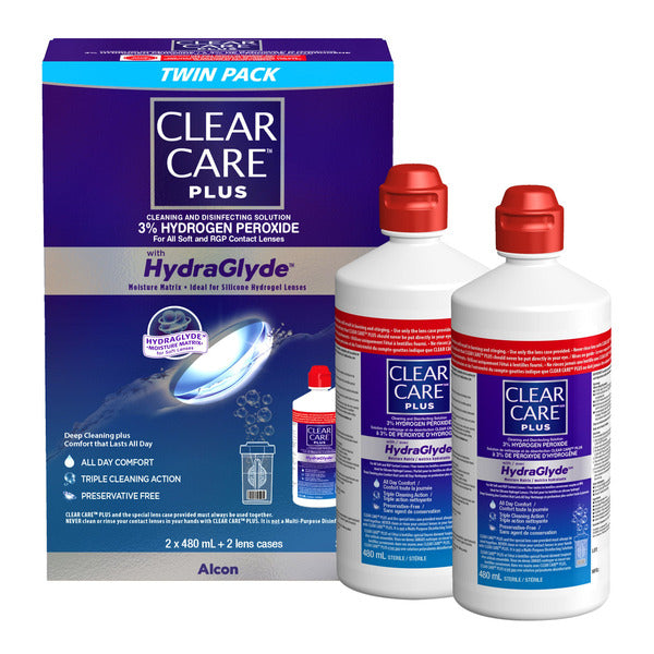 CLEAR CARE PLUS Contact Lenses Cleaning & Disinfecting Solution With HydraGlyde