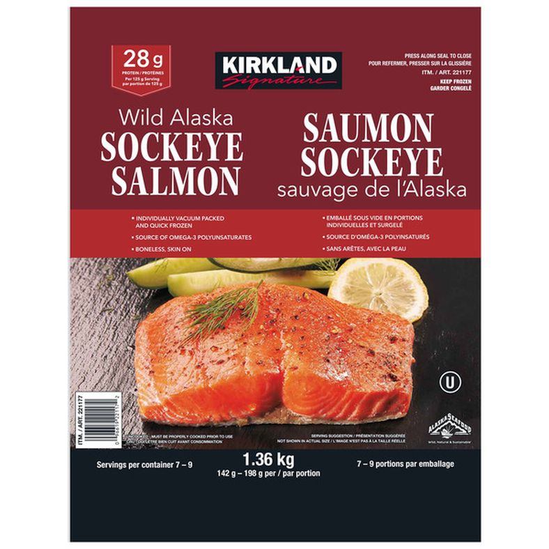 Kirkland Signature Frozen Wild Alaskan Sockeye Salmon