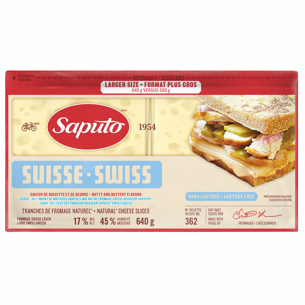 Sliced Light Swiss Cheese