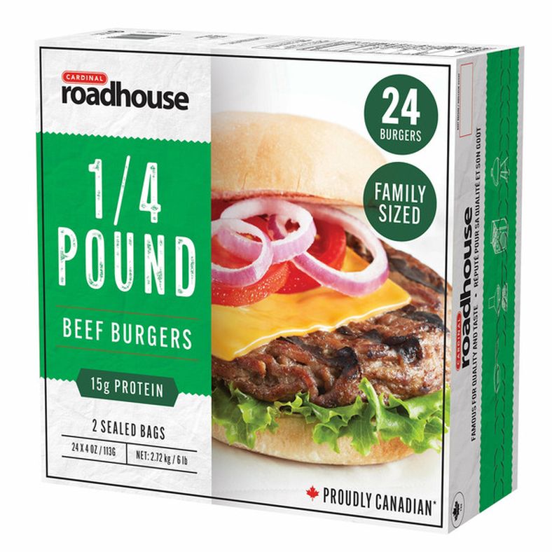 Cardinal Roadhouse Frozen Beef Burgers
