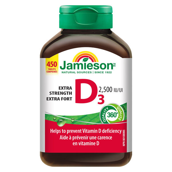 Jamieson Vitamin D3 2500 IU Tablets