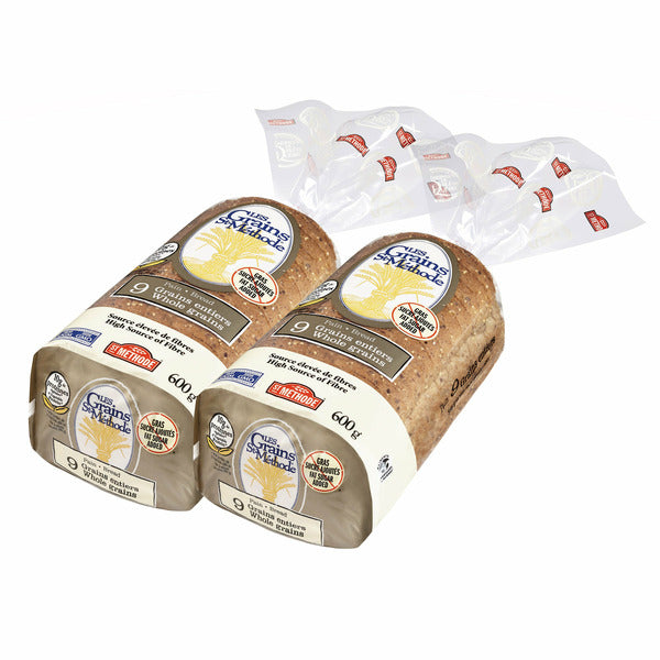 Les Grains St-Méthode No Fat or Sugar Added 9 Whole Grains Sliced Bread Loaf