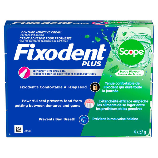 Fixodent Plus Denture Adhesive Cream – Scope Flavor