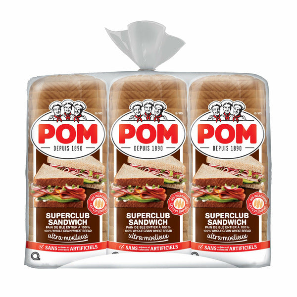Pom® Superclub Sandwich 100% Whole Grain Wheat Bread