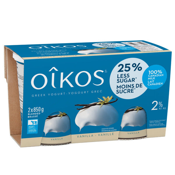 Oikos 2% Vanilla Greek Yogurt With 25% Less Sugar