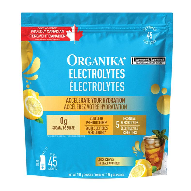 Organika Electrolytes Lemon Iced Tea Sachets
