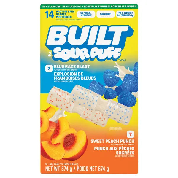BUILT Sour Puff Protein Bars Variety Pack