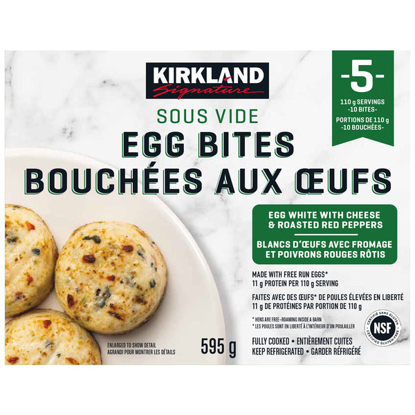 Kirkland Signature Sous Vide White Egg Bites With Cheese & Roasted Red Peppers