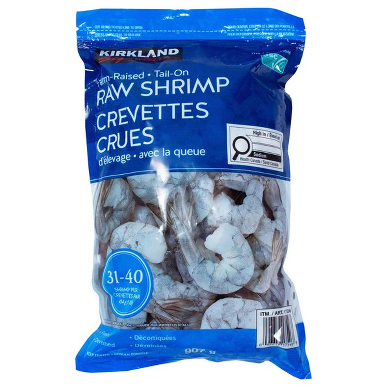 Kirkland Signature Frozen Tail-On Raw Shrimp