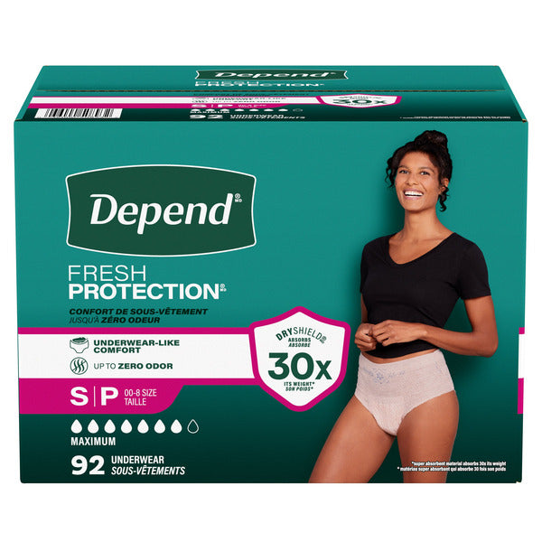 Depend Women's Maximum Absorbency Underwear, Small