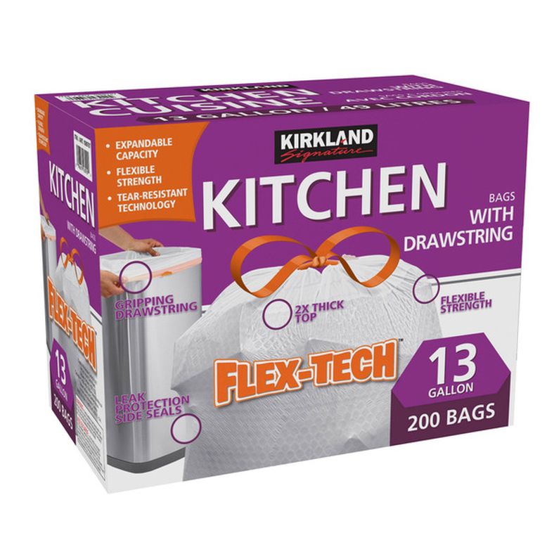 Kirkland Signature 13-Gal. Drawstring Kitchen Trash Bags