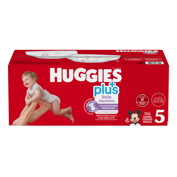 Huggies Little Movers Plus Diapers, Size 5, Pack of 156