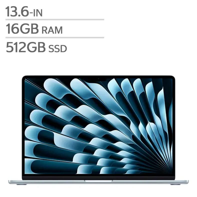Apple MacBook Air Laptop, Apple M5 Chip, 16 GB RAM, 512 GB SSD - Sky Blue, English