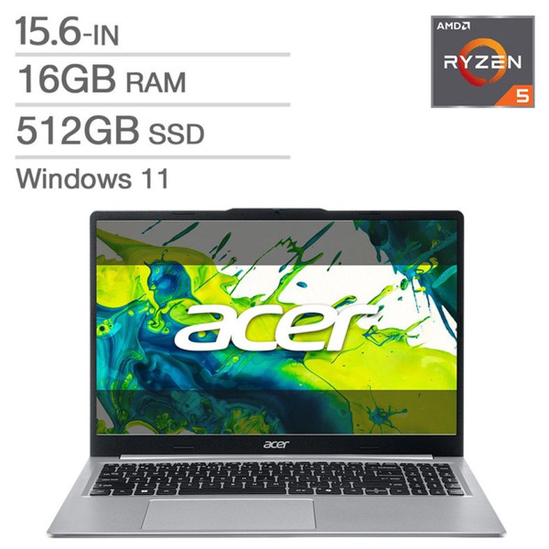 Acer Aspire Lite Laptop, AMD Ryzen 5 40, 16GB RAM, 512GB SSD