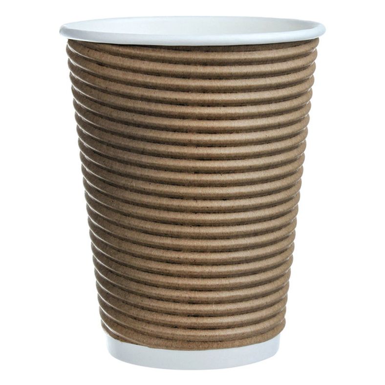 Café Express 12-Ounce Brown Ripple Hot Cups & Lid