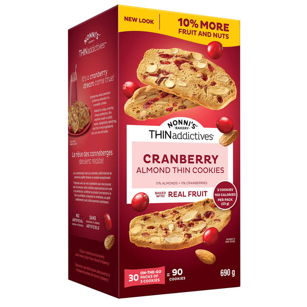 Nonni's THINaddictives Cranberry Almond Thin Cookies