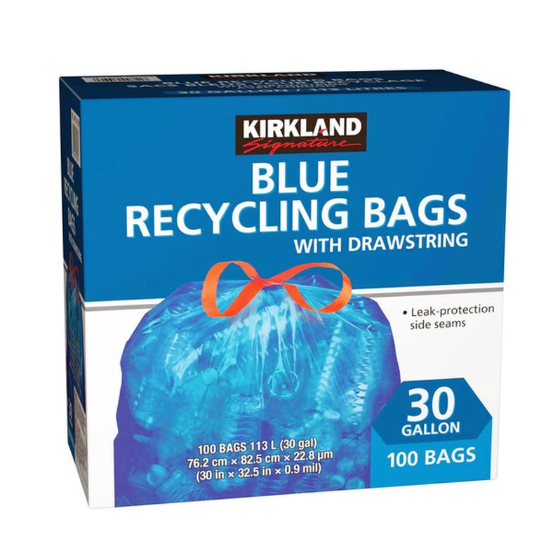 Kirkland Signature Blue Recycling Bags 30" x 32.5"