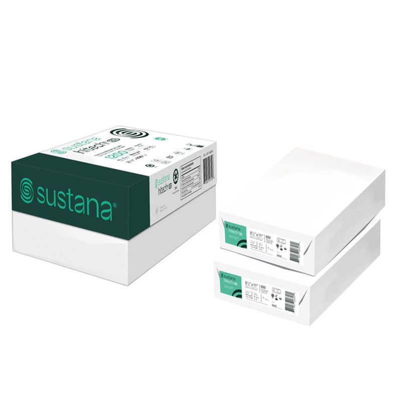 Sustana Hitech Letter Printer Paper, 8.5 × 11 in, 96 Bright, 24 lb