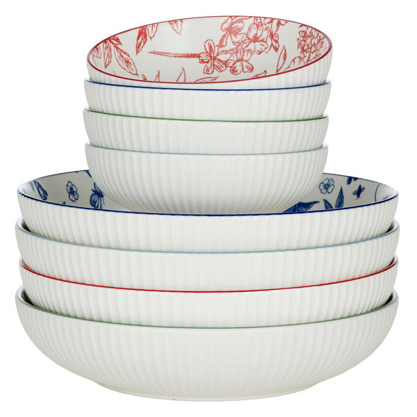 Matte Botanical Bowl Set