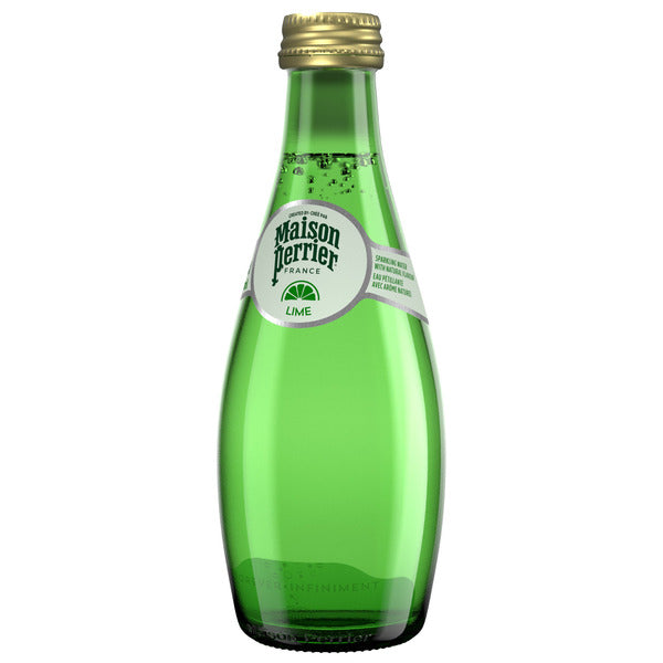 Perrier Lime Sparkling Mineral Water Glass Bottle