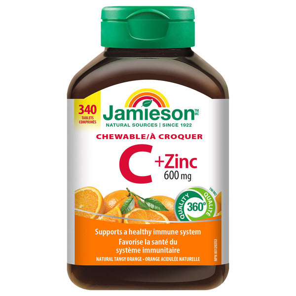 Jamieson Chewable Vitamin C + Zinc Tablets