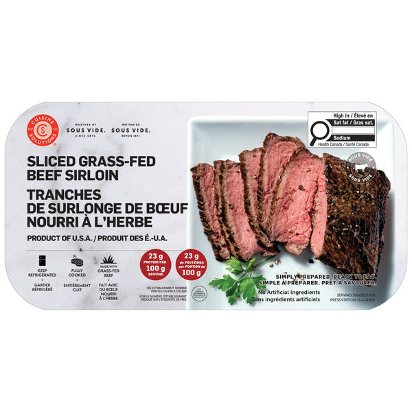 Cuisine Solutions Sliced Grass-Fed Beef Sirloin, 907 g Average Weight